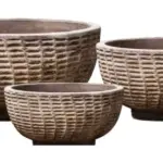 3-Piece Antique-Finish Terracotta Decorative Pot Set complete set