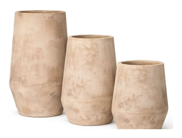 3-Piece Antique-Finish Terracotta Decorative Pot Set complete set