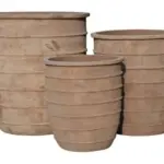 3-Piece Antique-Finish Terracotta Decorative Pot Set complete set