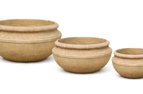 3-Piece Antique-Finish Terracotta Decorative Pot Set complete set