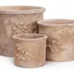 3-Piece Antique-Finish Terracotta Decorative Pot Set complete set