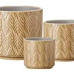 3-Piece Ceramic Decorative Pot Set complete set