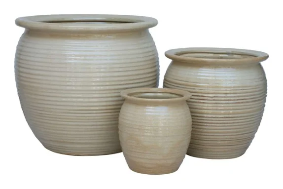 3-Piece Ceramic Decorative Pot Set complete set