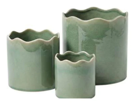 3-Piece Ceramic Decorative Pot Set complete set