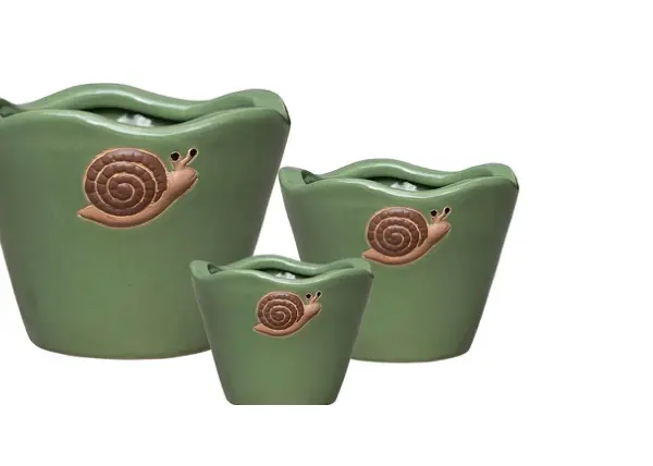 3-Piece Ceramic Decorative Pot Set complete set