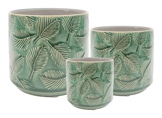 3-Piece Ceramic Decorative Pot Set complete set