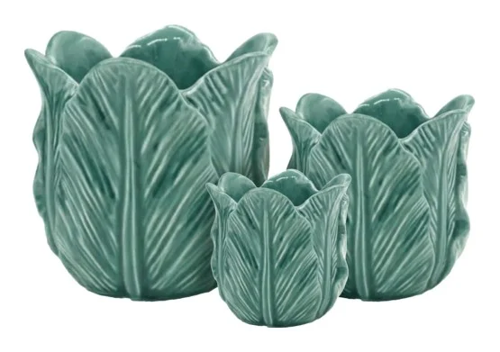 3-Piece Ceramic Decorative Pot Set complete set