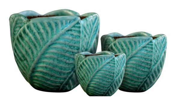 3-Piece Ceramic Decorative Pot Set complete set