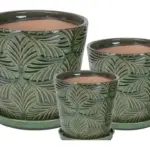 3-Piece Ceramic Decorative Pot Set complete set