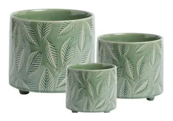 3-Piece Ceramic Decorative Pot Set complete set
