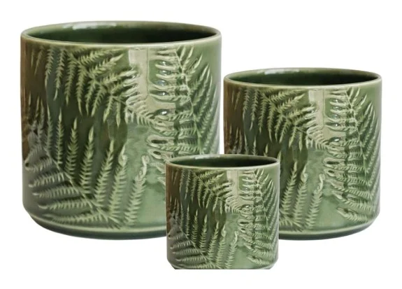 3-Piece Ceramic Decorative Pot Set complete set