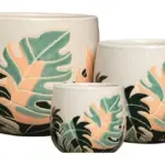 3-Piece Ceramic Decorative Pot Set complete set