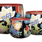 3-Piece Ceramic Decorative Pot Set complete set