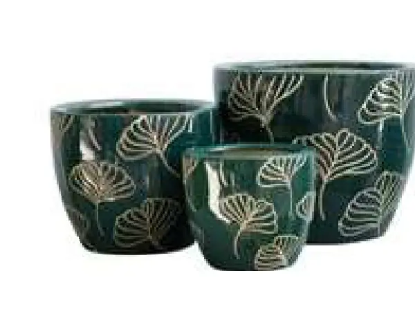 3-Piece Ceramic Decorative Pot Set complete set
