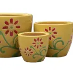 3-Piece Ceramic Decorative Pot Set complete set