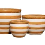 3-Piece Ceramic Decorative Pot Set complete set
