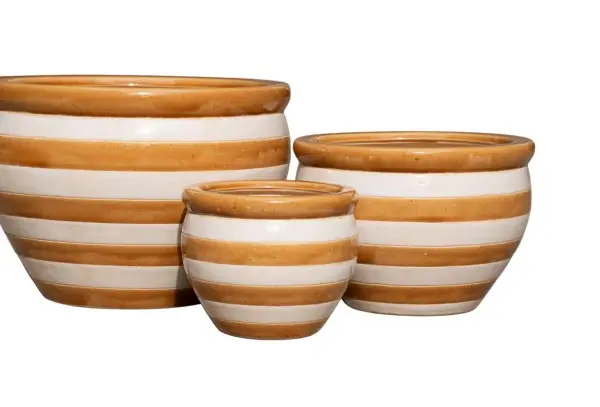 3-Piece Ceramic Decorative Pot Set complete set