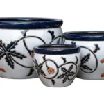 3-Piece Ceramic Decorative Pot Set complete set