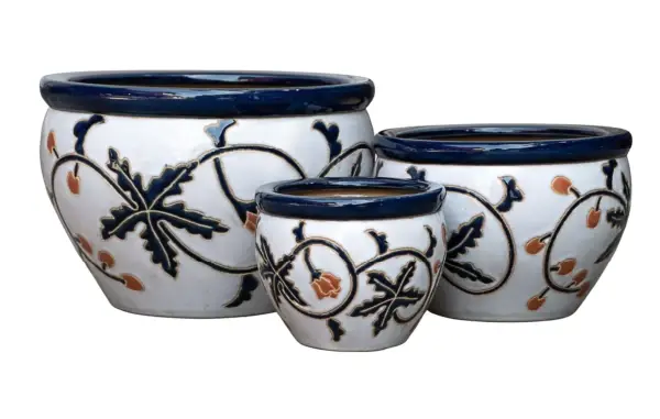 3-Piece Ceramic Decorative Pot Set complete set