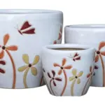 3-Piece Ceramic Decorative Pot Set complete set