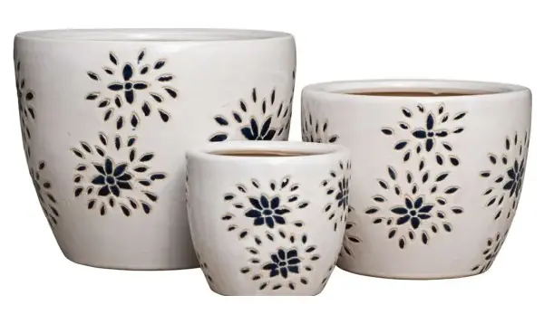 3-Piece Ceramic Decorative Pot Set complete set