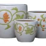 3-Piece Ceramic Decorative Pot Set complete set