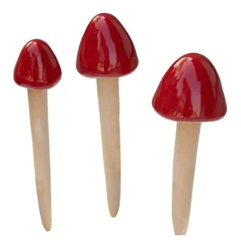 3-Piece Decorative Mushroom Ornament Set complete set