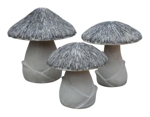 3-Piece Decorative Mushroom Ornament Set complete set