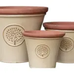 3-Piece Earthenware Decorative Pot Set complete set