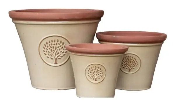3-Piece Earthenware Decorative Pot Set complete set