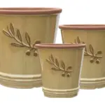 3-Piece Earthenware Decorative Pot Set complete set