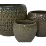 3-Piece Earthenware Decorative Pot Set complete set