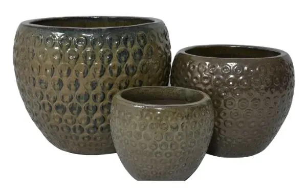 3-Piece Earthenware Decorative Pot Set complete set