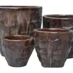 3-Piece Earthenware Decorative Pot Set complete set