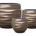 3-Piece Earthenware Decorative Pot Set complete set
