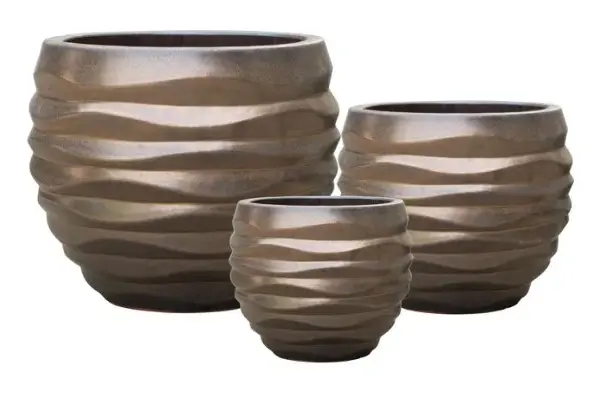 3-Piece Earthenware Decorative Pot Set complete set