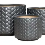 3-Piece Earthenware Decorative Pot Set complete set