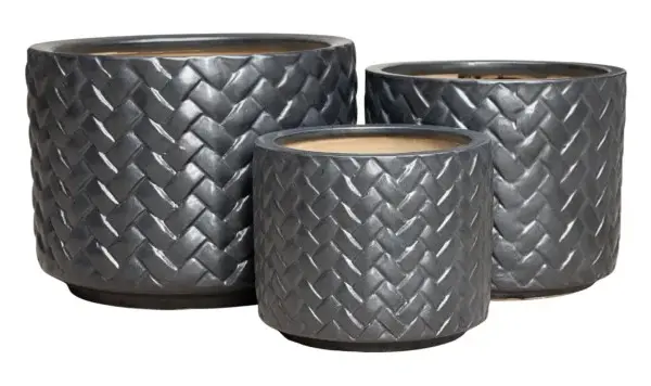3-Piece Earthenware Decorative Pot Set complete set