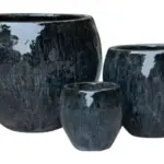 3-Piece Earthenware Decorative Pot Set complete set