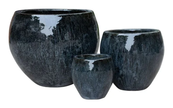 3-Piece Earthenware Decorative Pot Set complete set