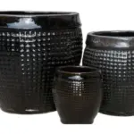 3-Piece Earthenware Decorative Pot Set complete set