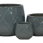 3-Piece Earthenware Decorative Pot Set complete set