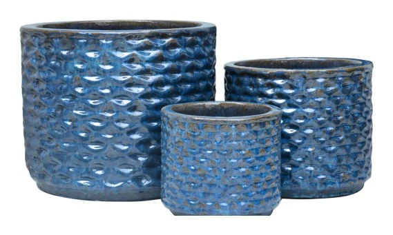 3-Piece Earthenware Decorative Pot Set complete set
