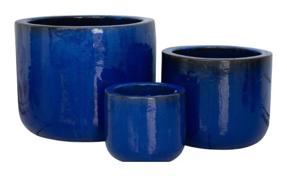 3-Piece Earthenware Decorative Pot Set complete set
