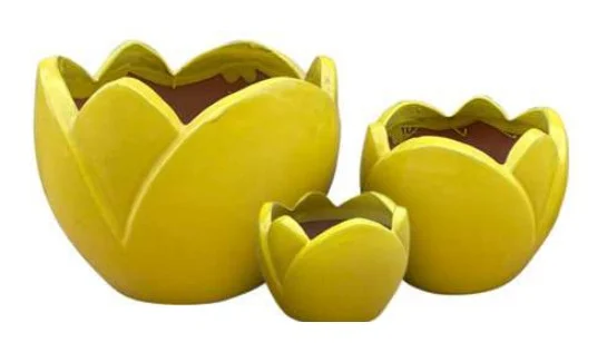3-Piece Earthenware Decorative Pot Set complete set