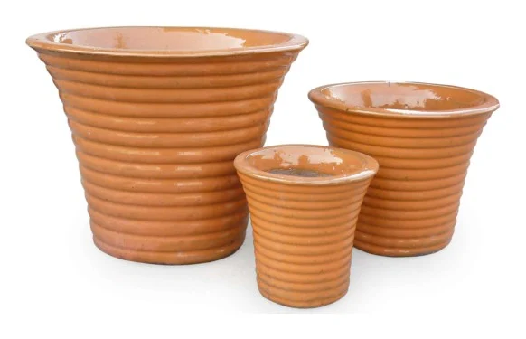 3-Piece Earthenware Decorative Pot Set complete set