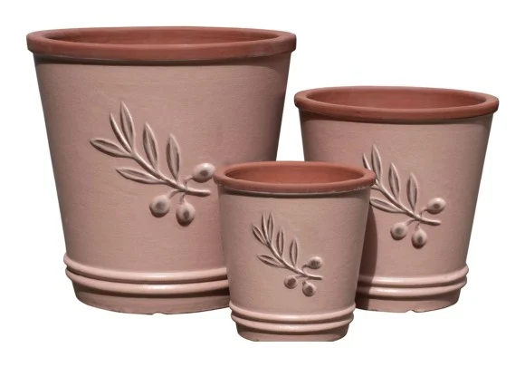 3-Piece Earthenware Decorative Pot Set complete set