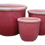 3-Piece Earthenware Decorative Pot Set complete set