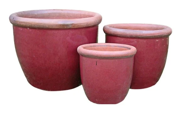 3-Piece Earthenware Decorative Pot Set complete set
