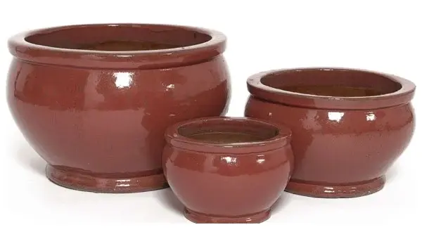 3-Piece Earthenware Decorative Pot Set complete set